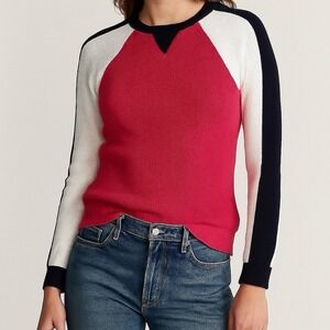 L-RL Lauren Active‎ Ralph Lauren Pink Waffle knit Sweater  XL Cotton Preppy Y2K
